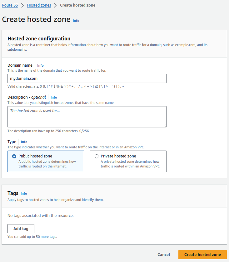 Create Hosted Zone
